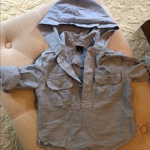 Baby Gap Long sleeve light denim hooded shirt